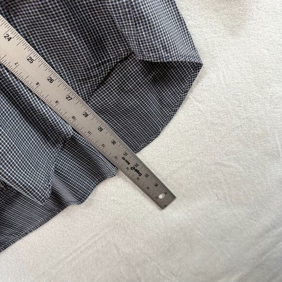 Peter Millar Shirt Mens Large Blue Micro Check Houndstooth Plaid Collection Flex - Picture 6 of 14
